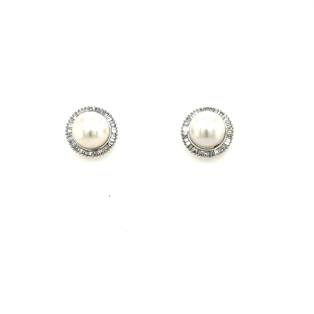 Pearl diamond earring