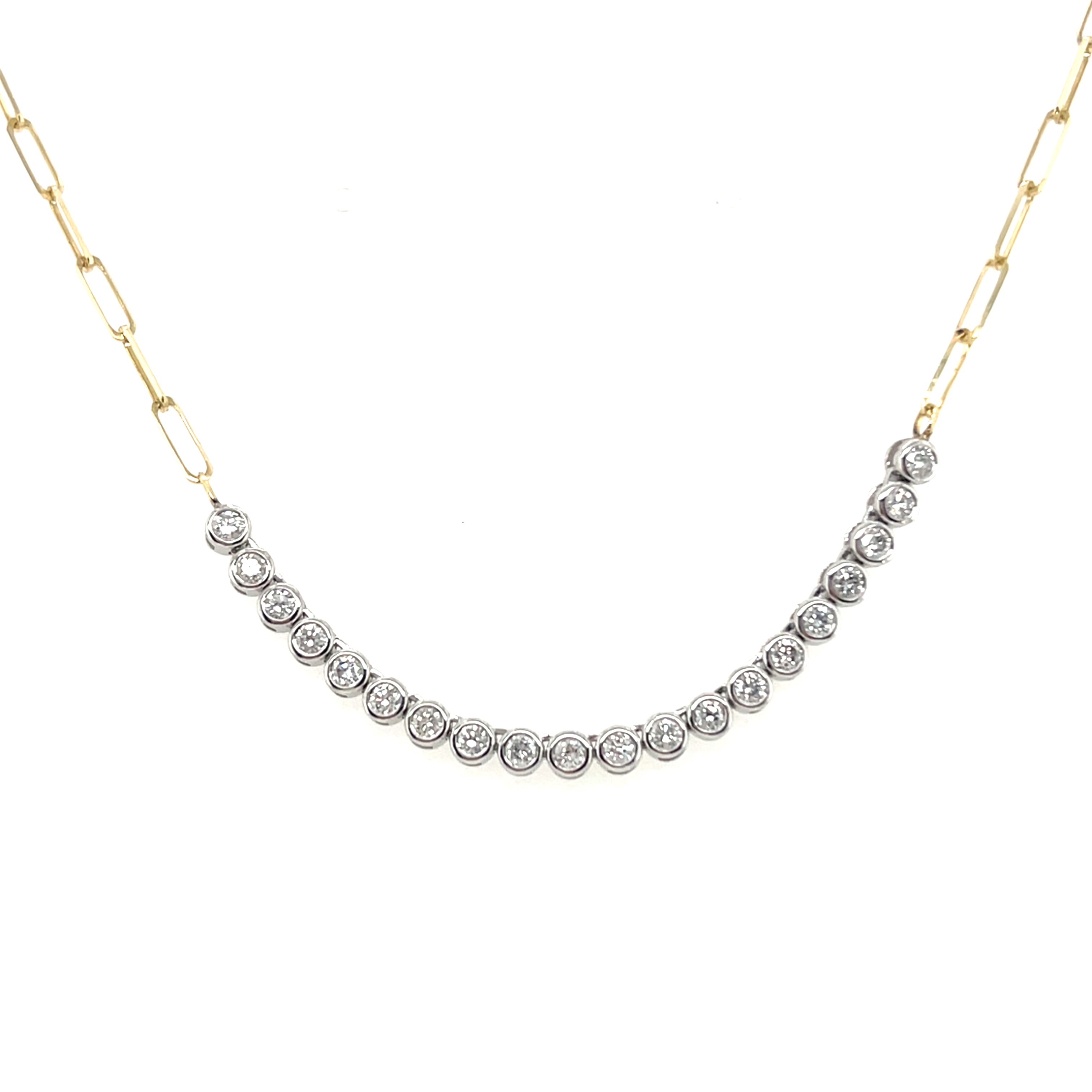 Diamond bezel bar Necklace