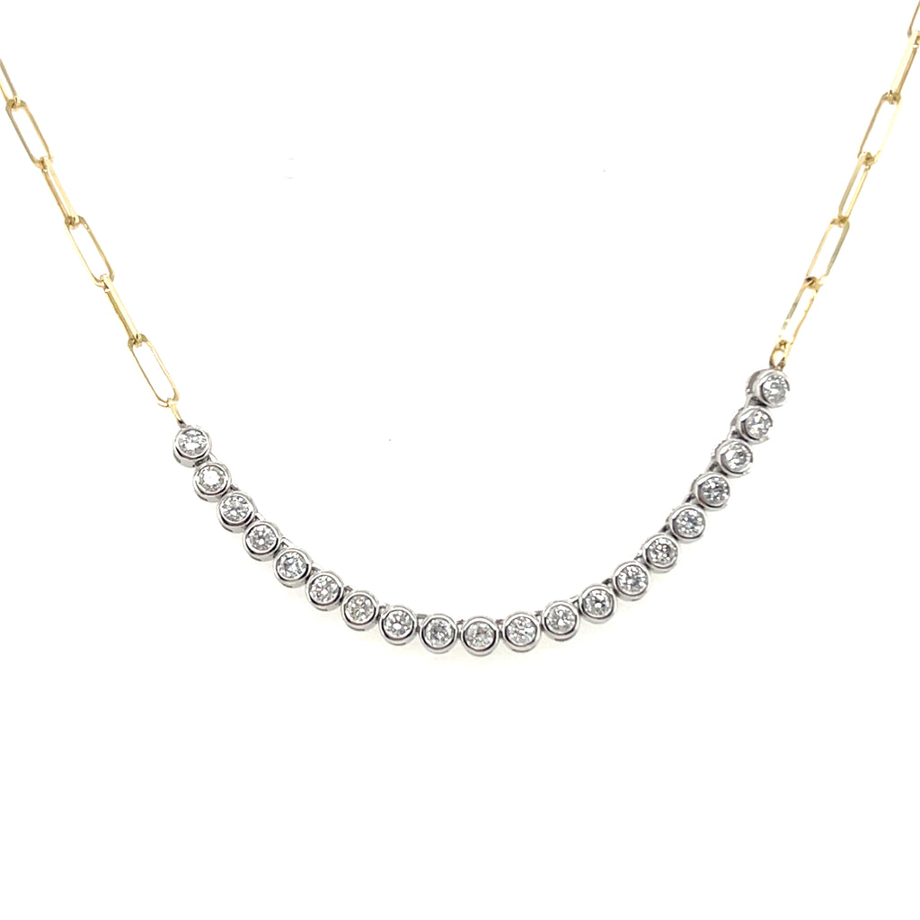 Diamond bezel bar Necklace
