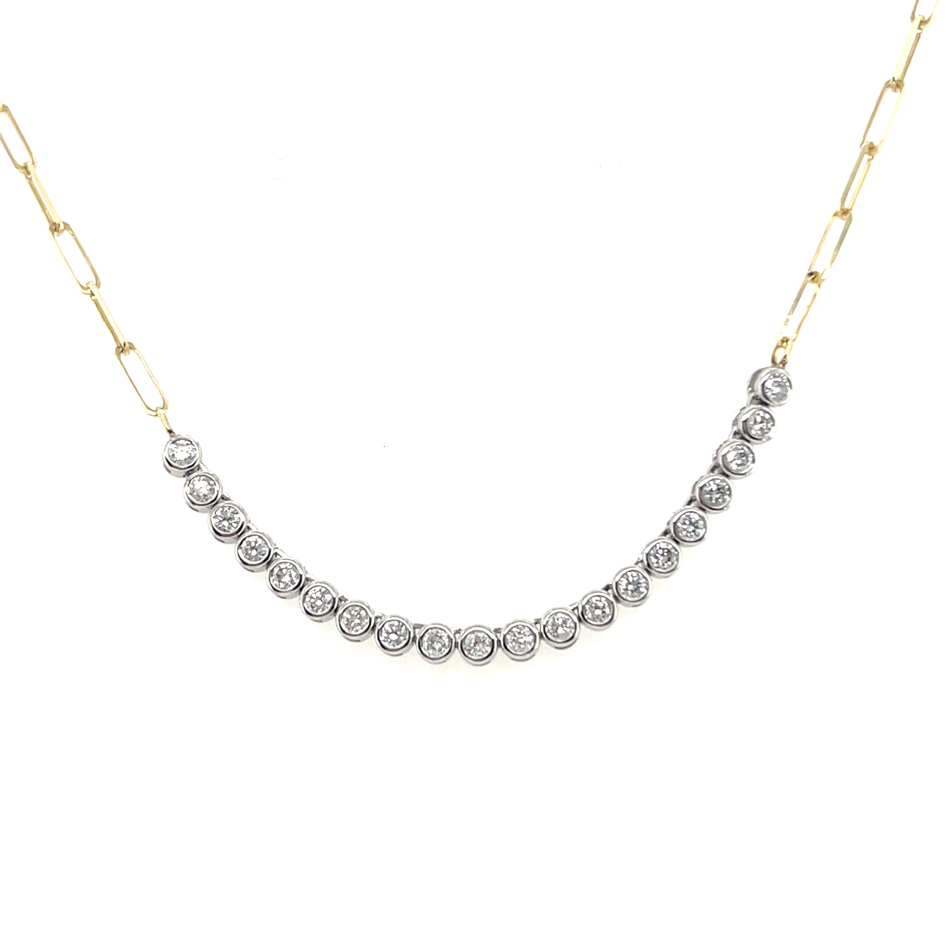 Diamond bezel bar Necklace