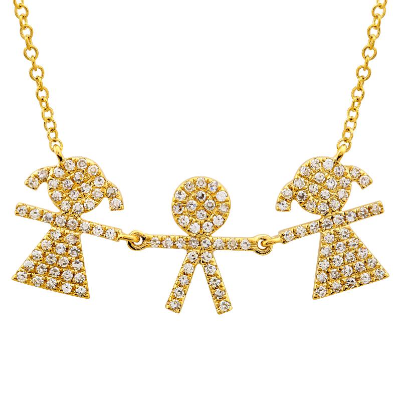 Girl-Boy-Girl Diamond Necklace