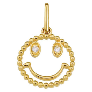 Smiley Face Diamond Necklace Charm