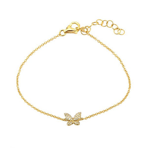 Single Butterfly Diamond Bracelet