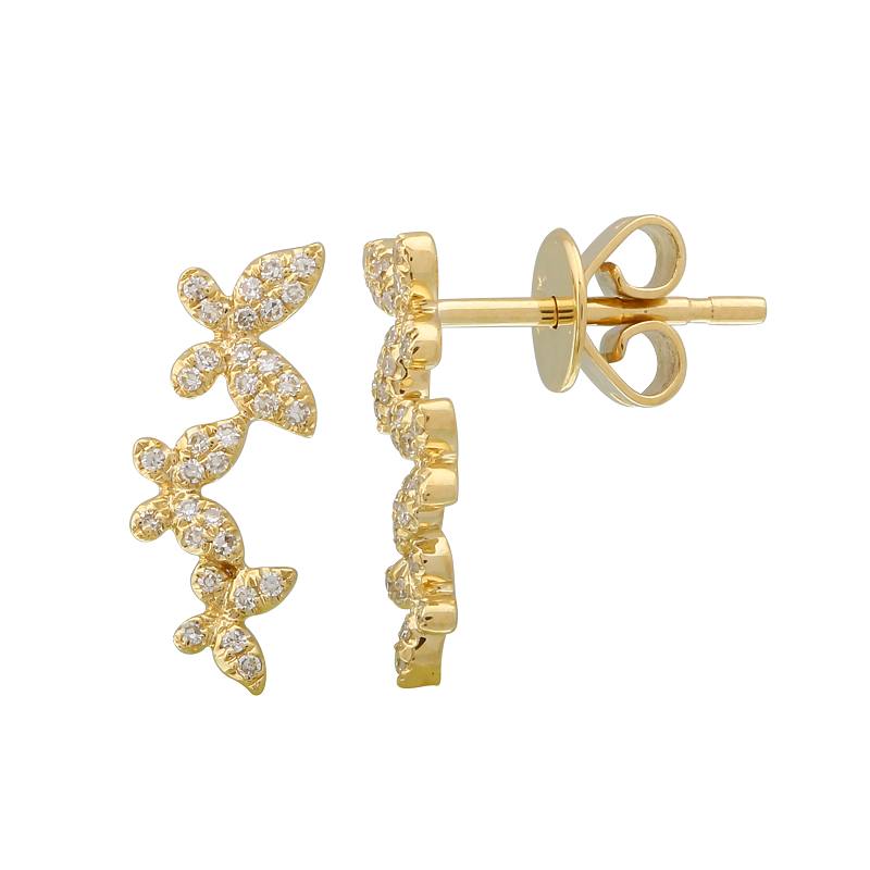 Butterfly Diamond Stud Earrings