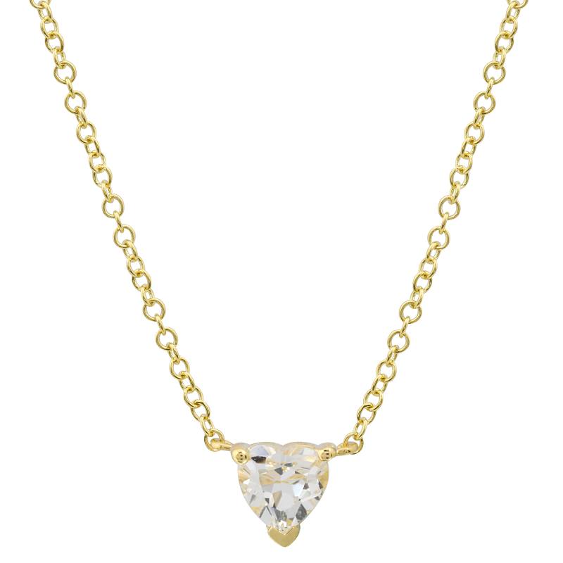 Heart Shape White Topaz Necklace