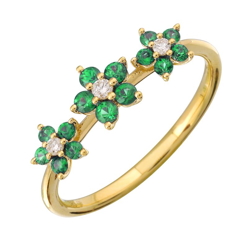 Emerald Flowers Ring