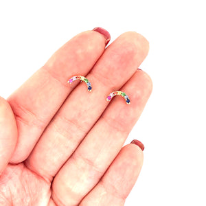 Mini-Rainbow Gemstone Studs