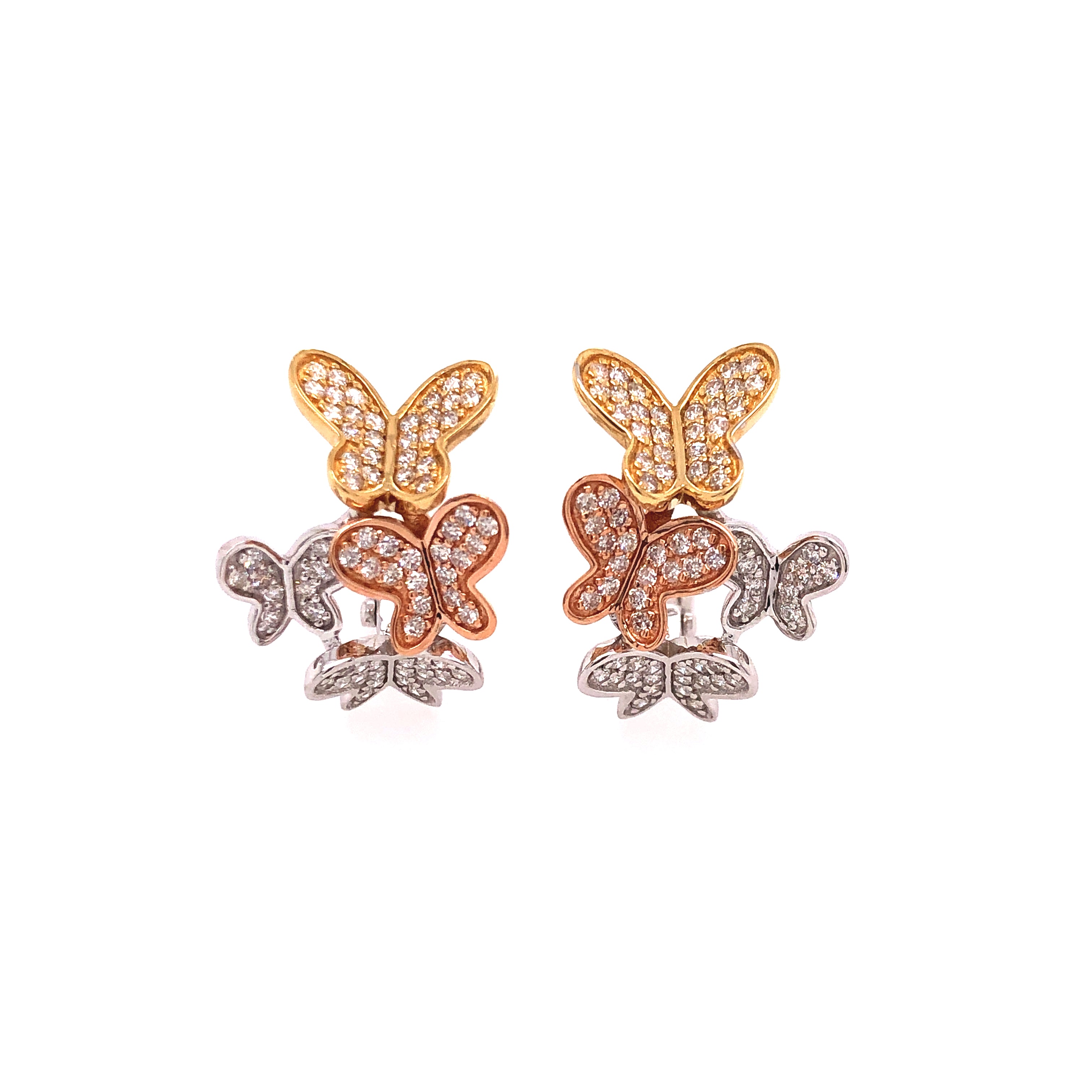 Tricolor Butterfly Earrings