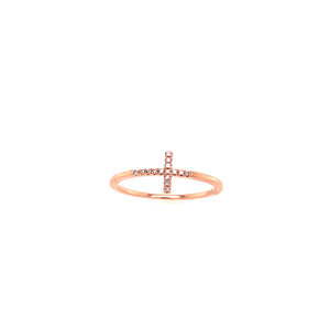 Gold Cross Diamond Ring