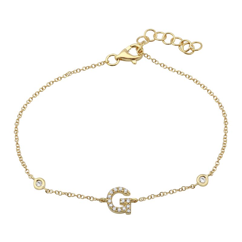 Yellow Gold Initial Diamond Bracelet