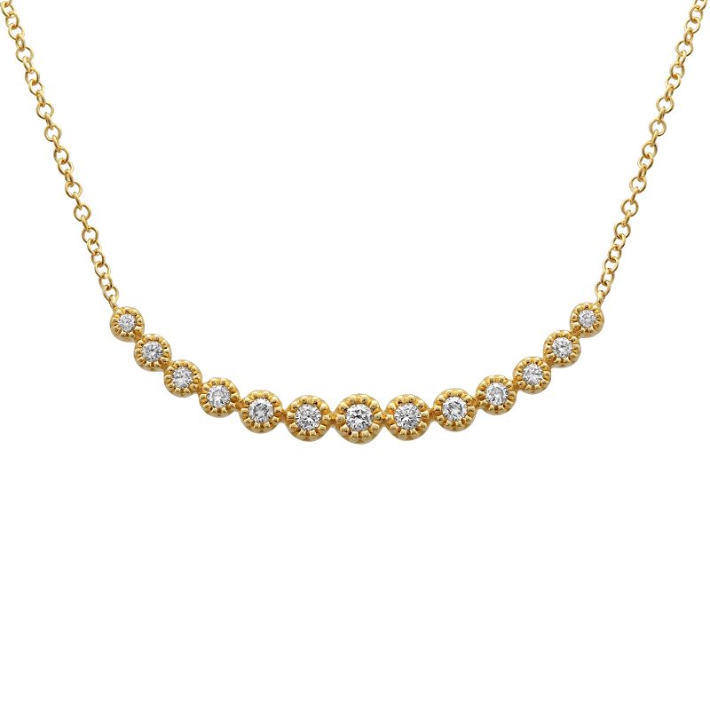 Diamond Curved Bar Necklace
