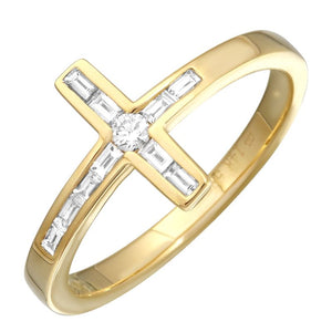 Cross Baguette Ring