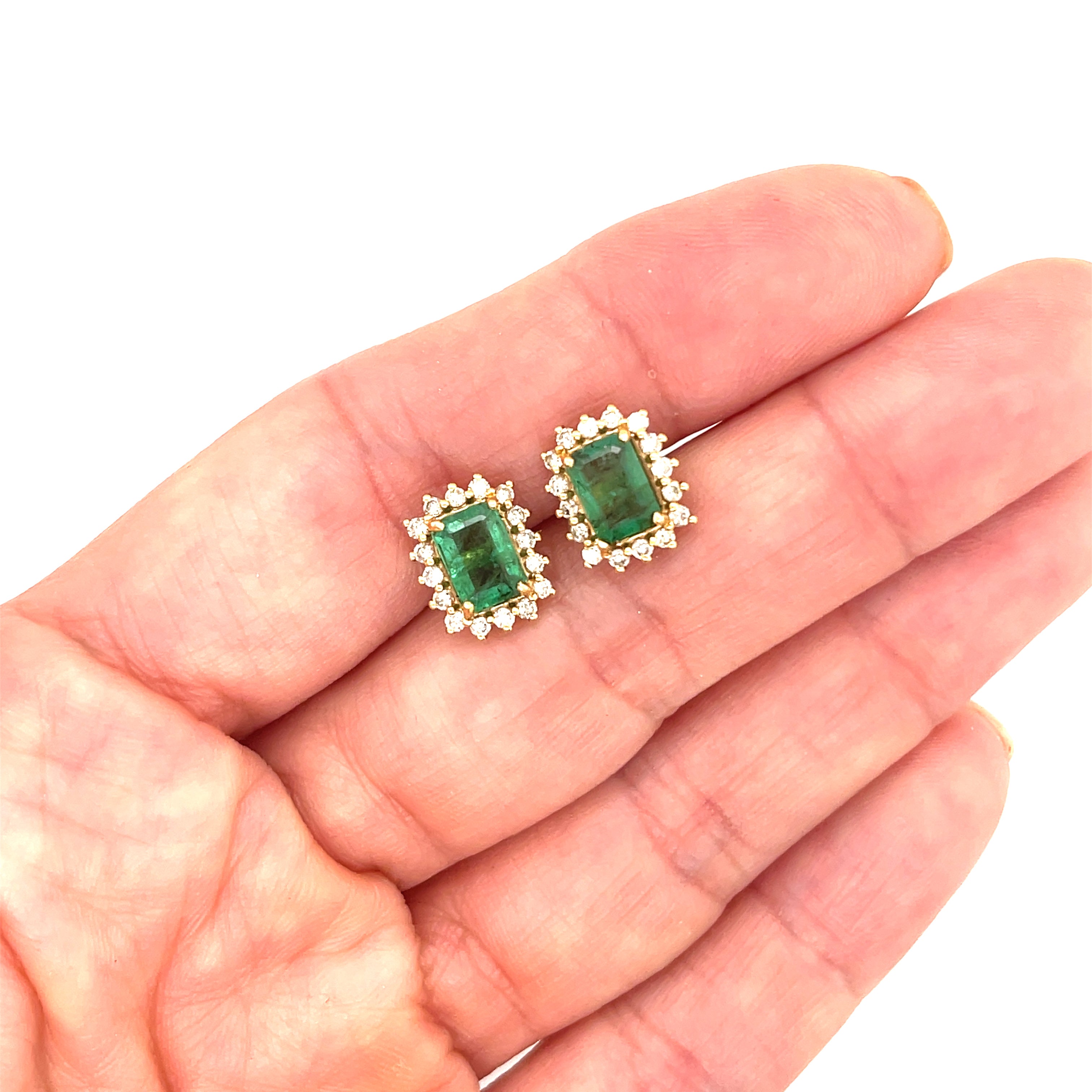 Square Emerald Earrings