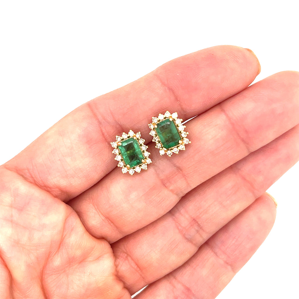Square Emerald Earrings