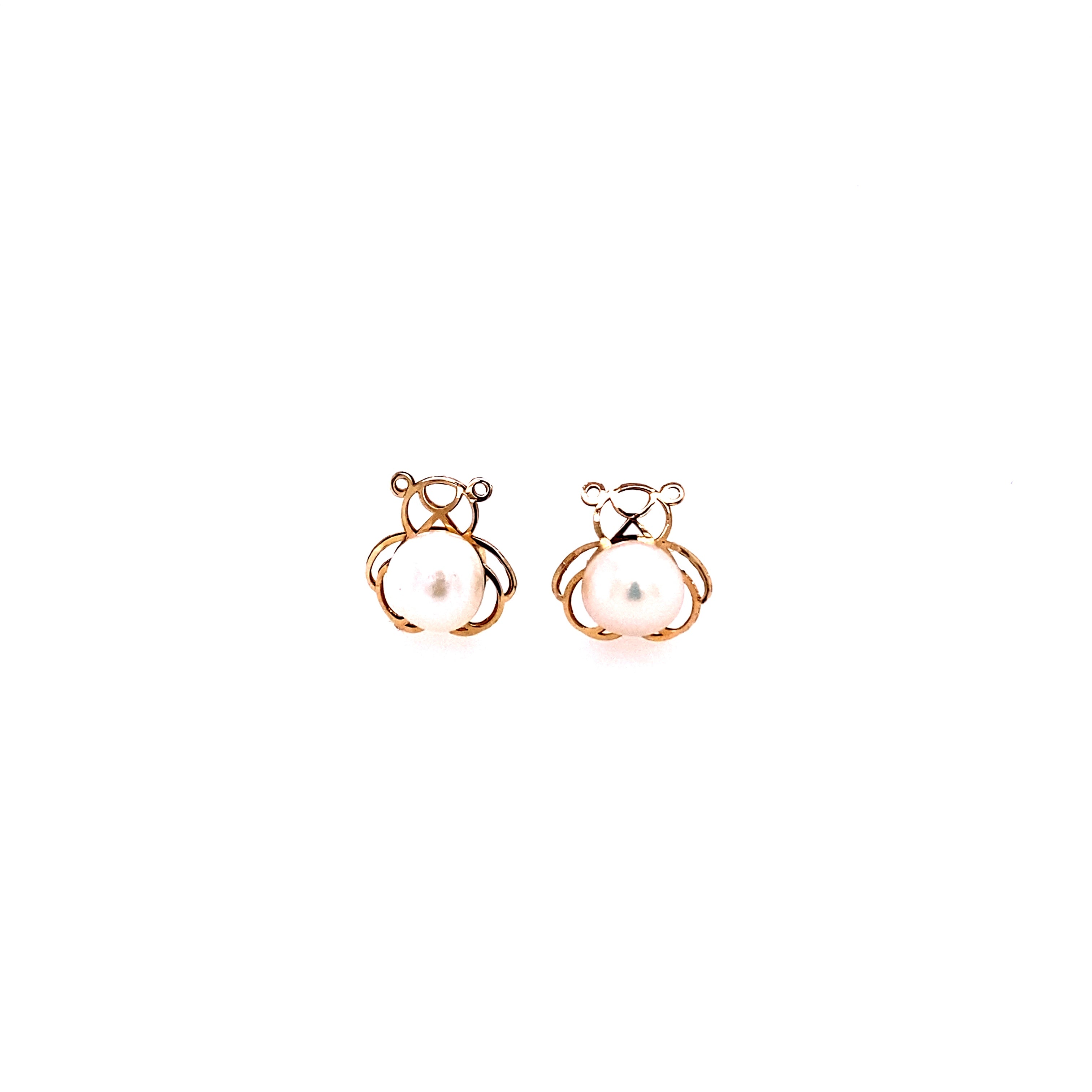 Mother of Pearl Teddy Bear Earrings
