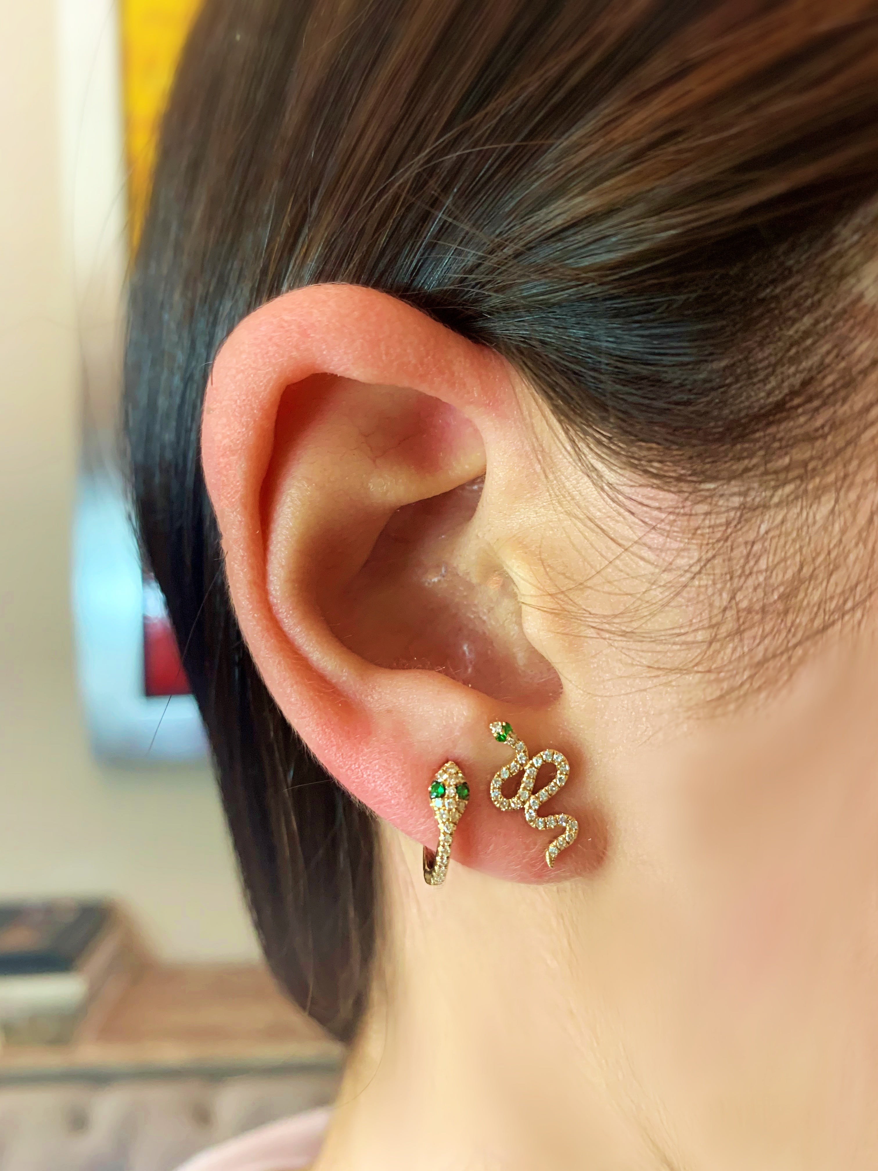 Coiled Snake Diamond Studs