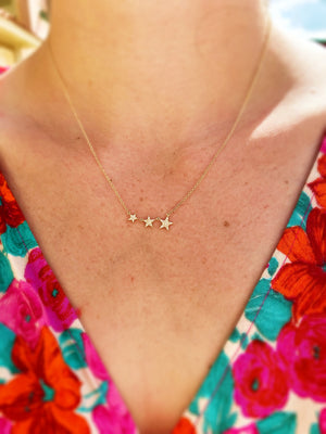 Three Star Diamond Necklace