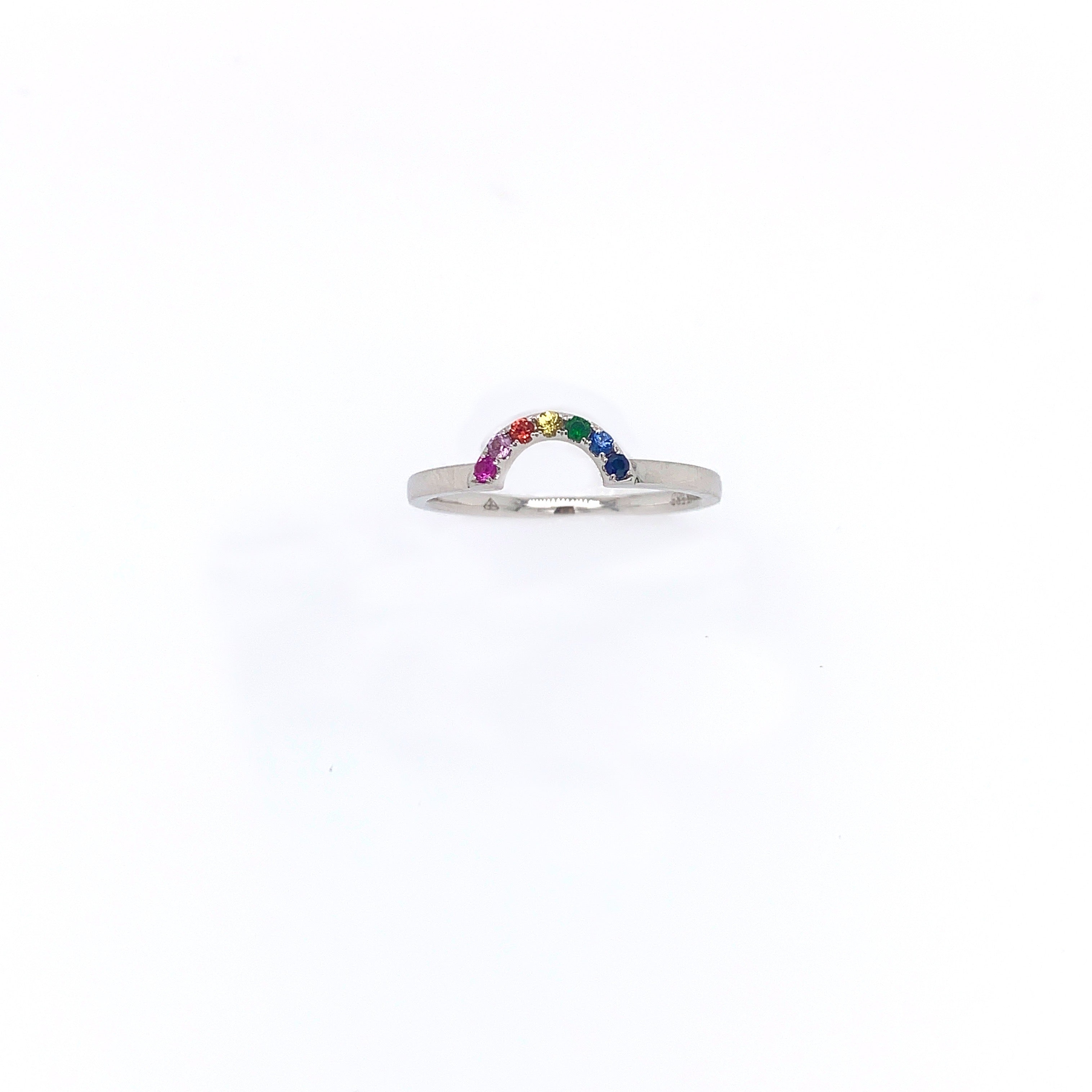 Rainbow Shaped Gemstone Ring
