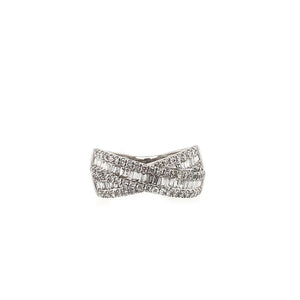 Criss Cross Baguette Diamond Ring