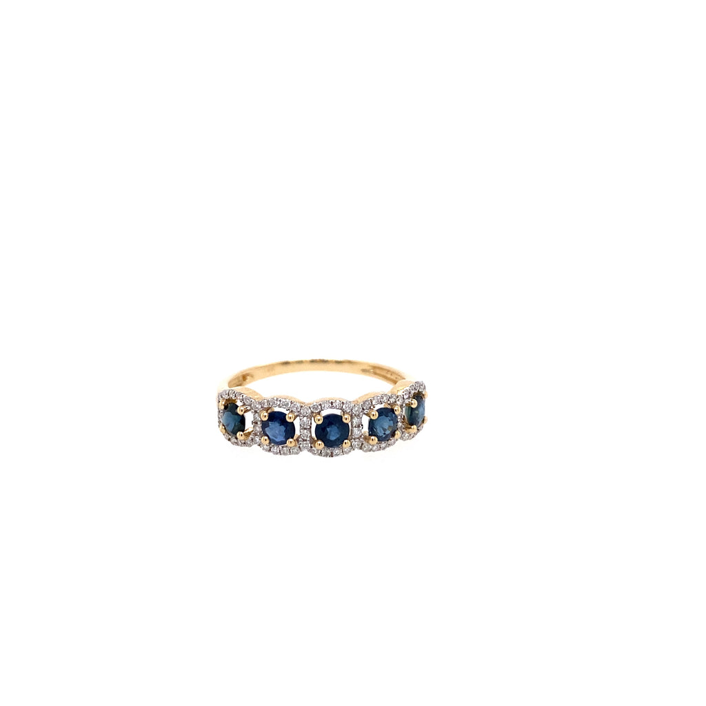 5 Stone Sapphire Ring