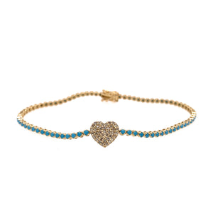 Heart Bracelet with Turquoise