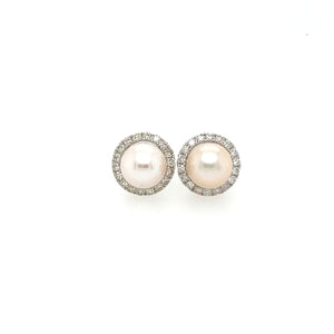 Pearl diamond earring