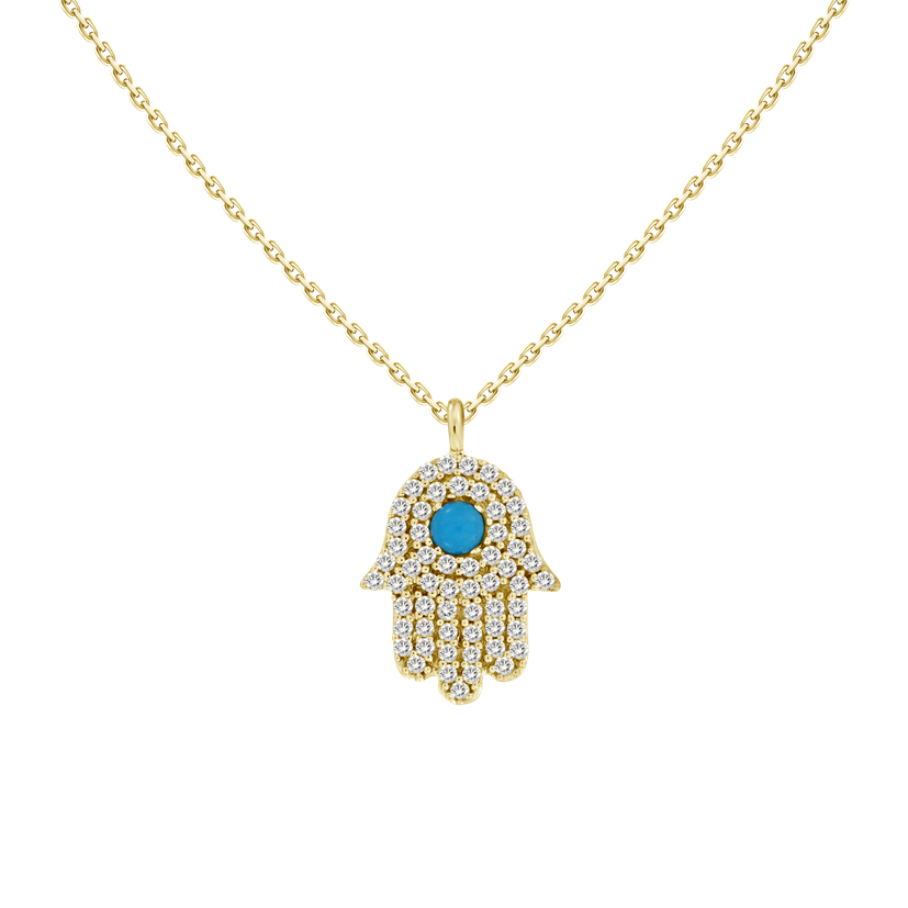 Hand diamond necklace