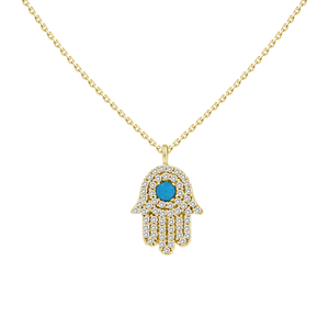 Hand diamond necklace