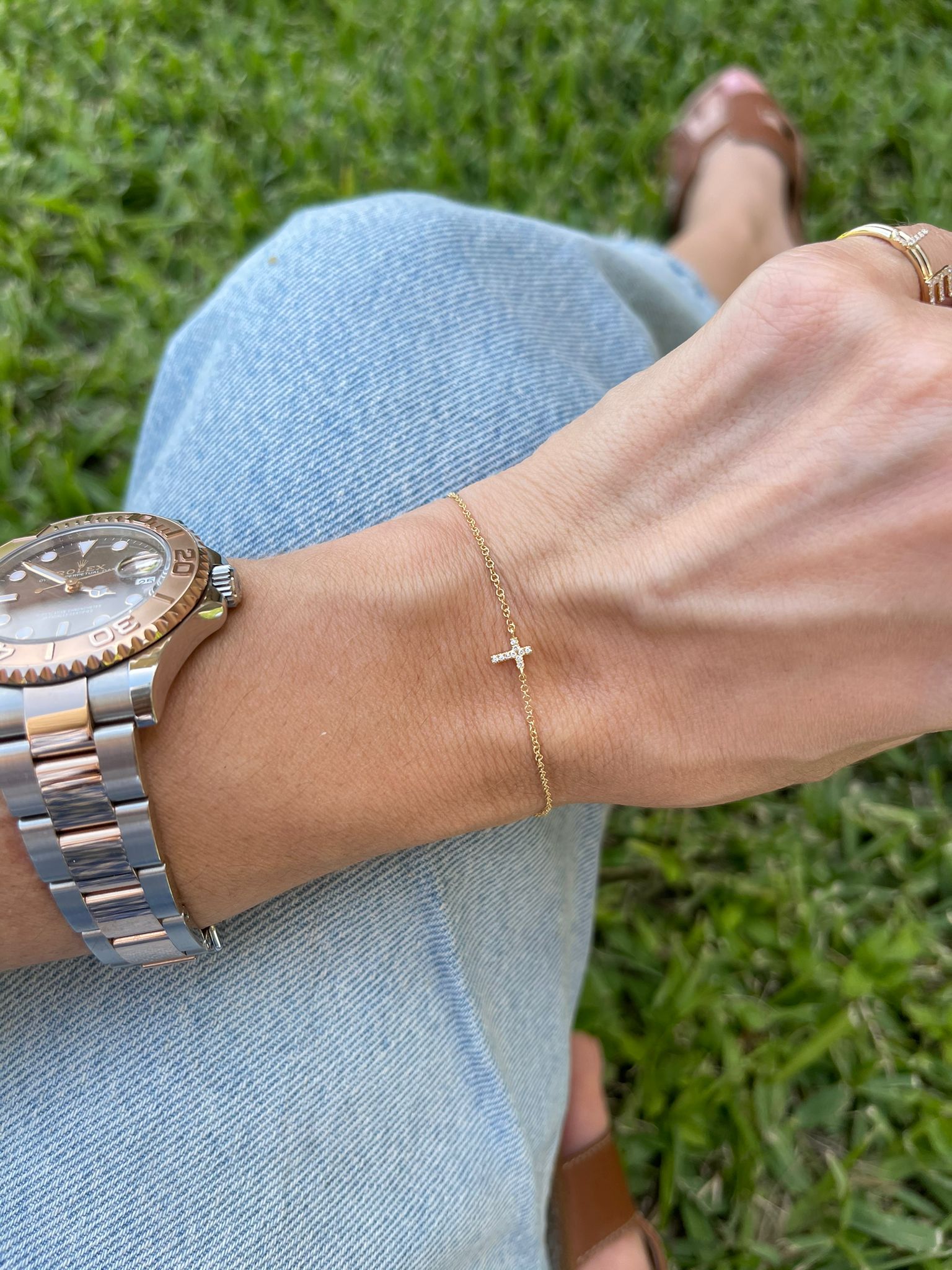 Diamond cross bracelet for women's Clearance