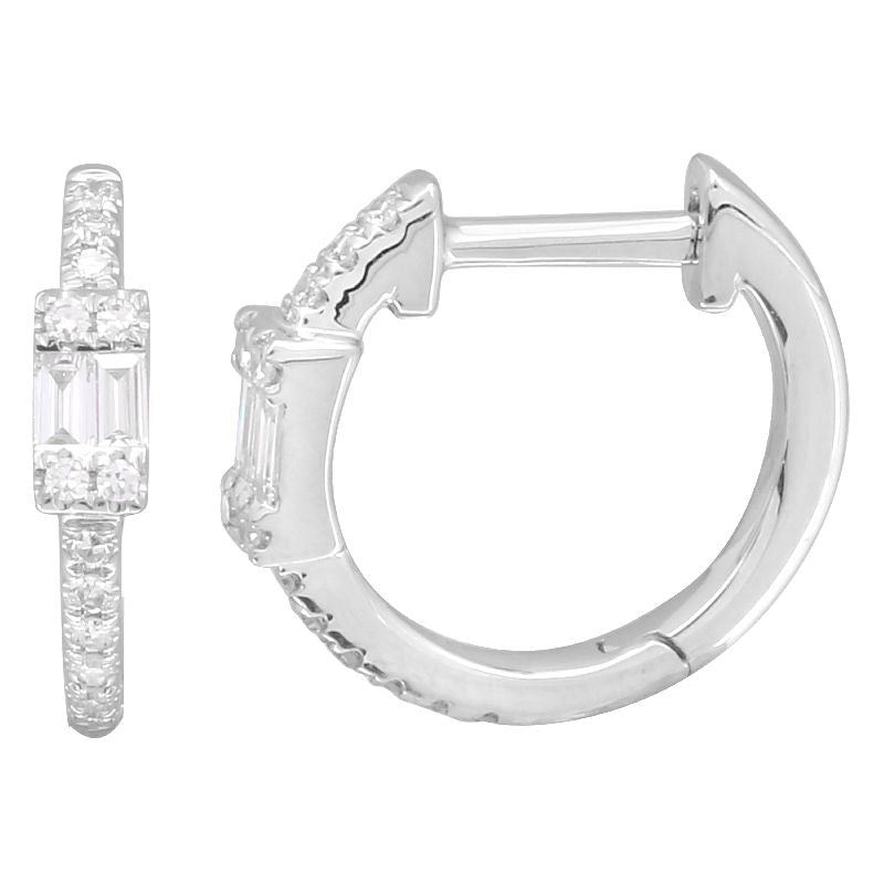 Diamond Baguette Huggie