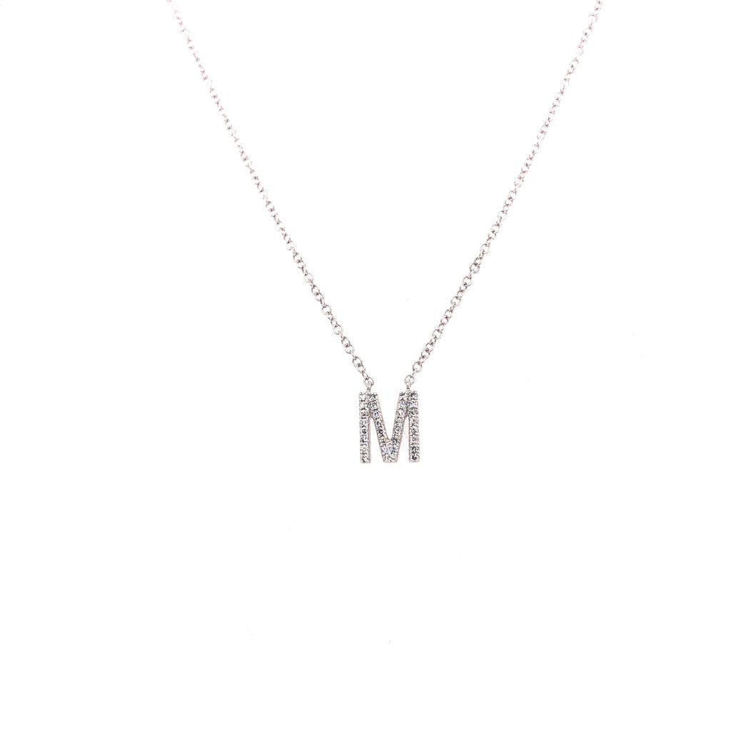 White Gold Initial Diamond Necklace