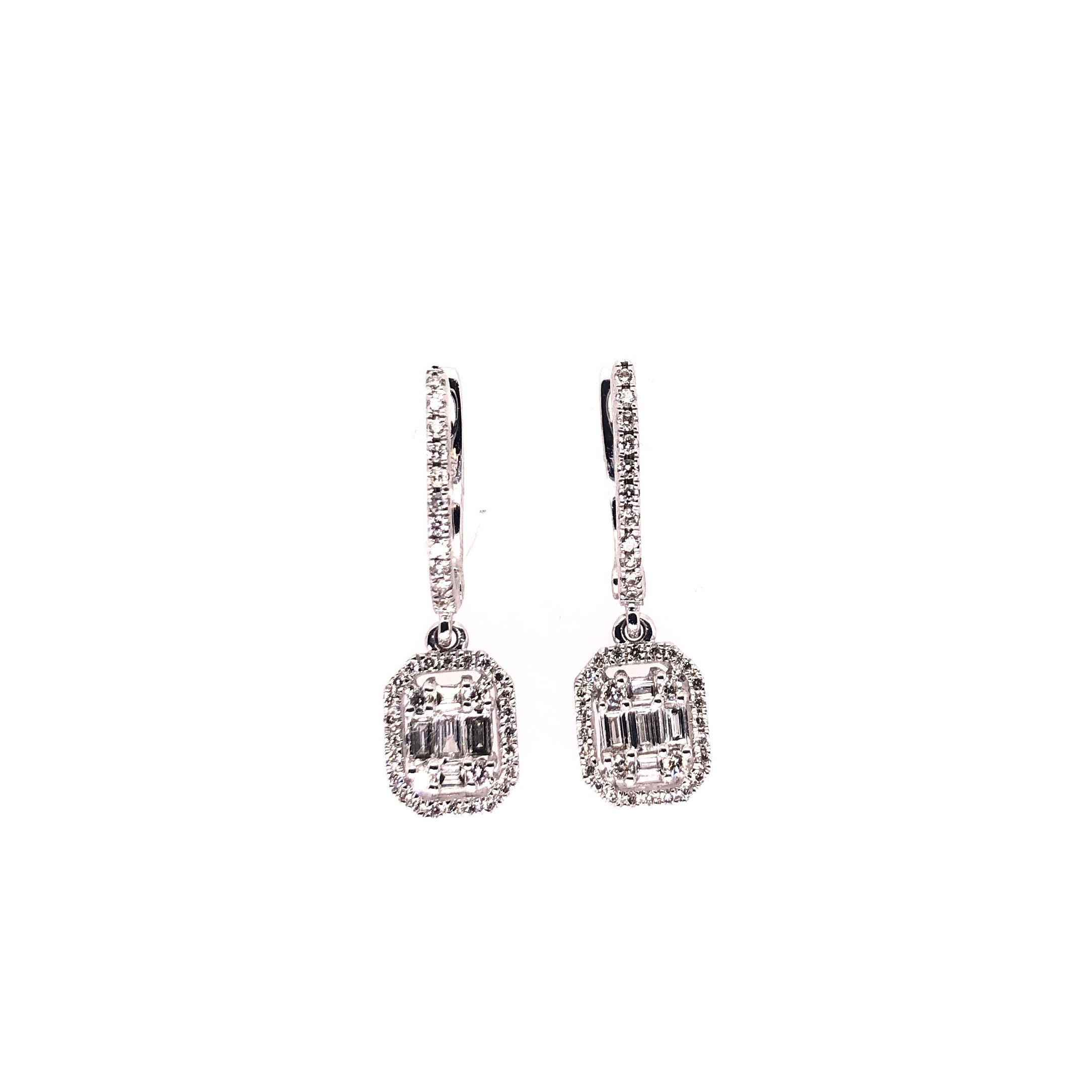 Diamond Earrings with Baguette drop