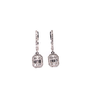 Diamond Earrings with Baguette drop