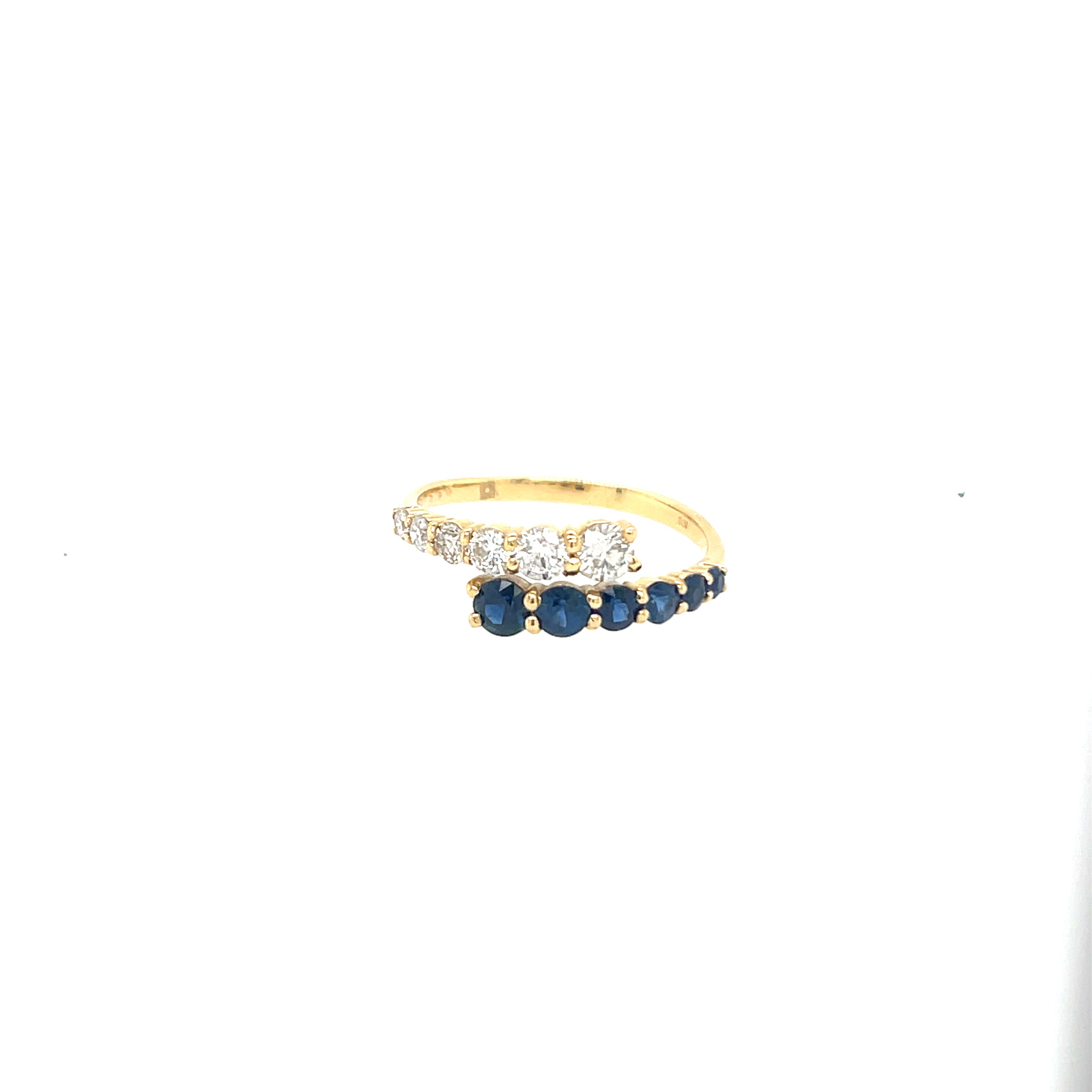 Spiral Blue Sapphire Diamond Ring