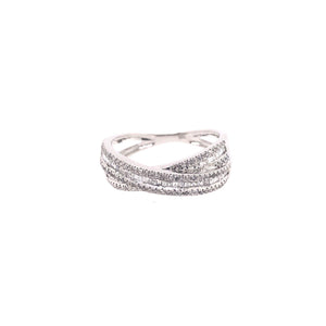 Slim Criss Cross Baguette Diamond Ring