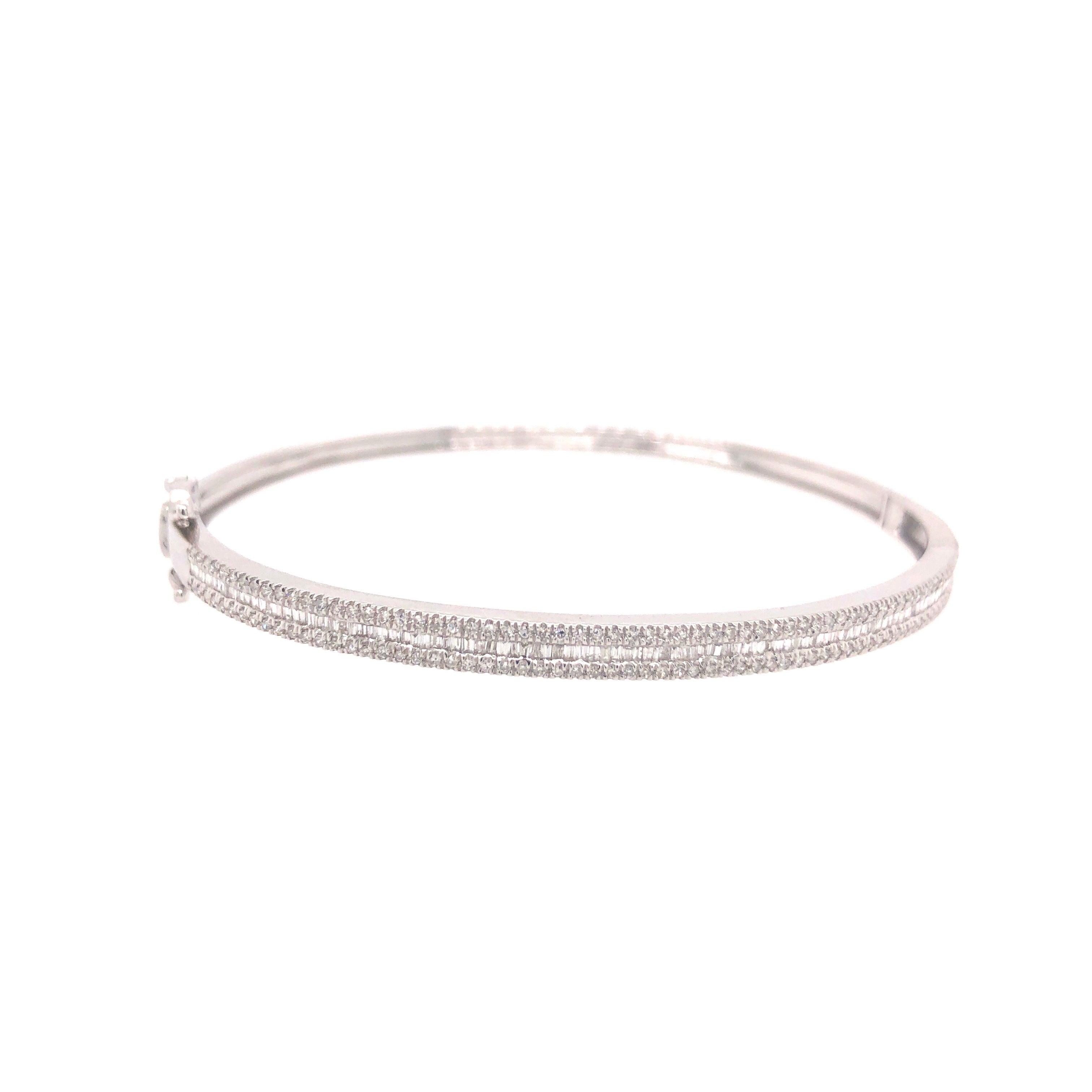 Baguette and Diamond Bangle