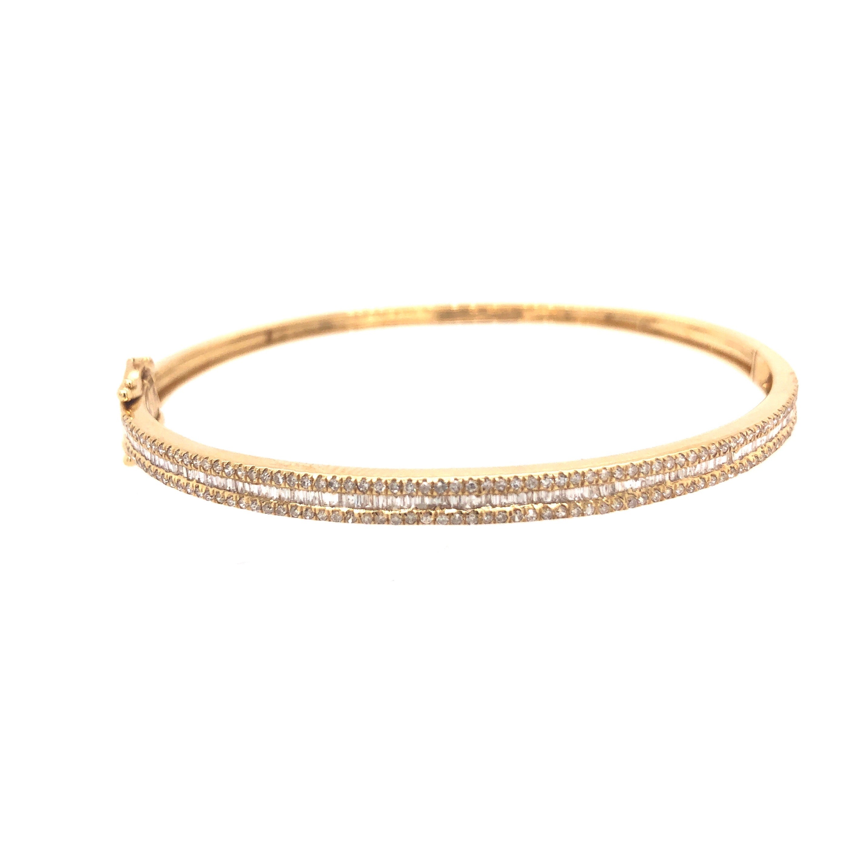 Baguette and Diamond Bangle