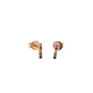 rainbow sapphire bar studs