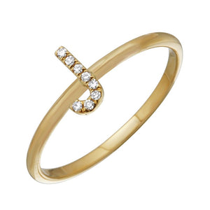 buy yellow Gold Initial Diamond Ring
