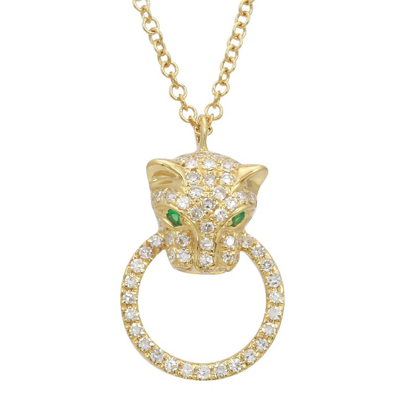 Panther Diamond Necklace-Green Eyed